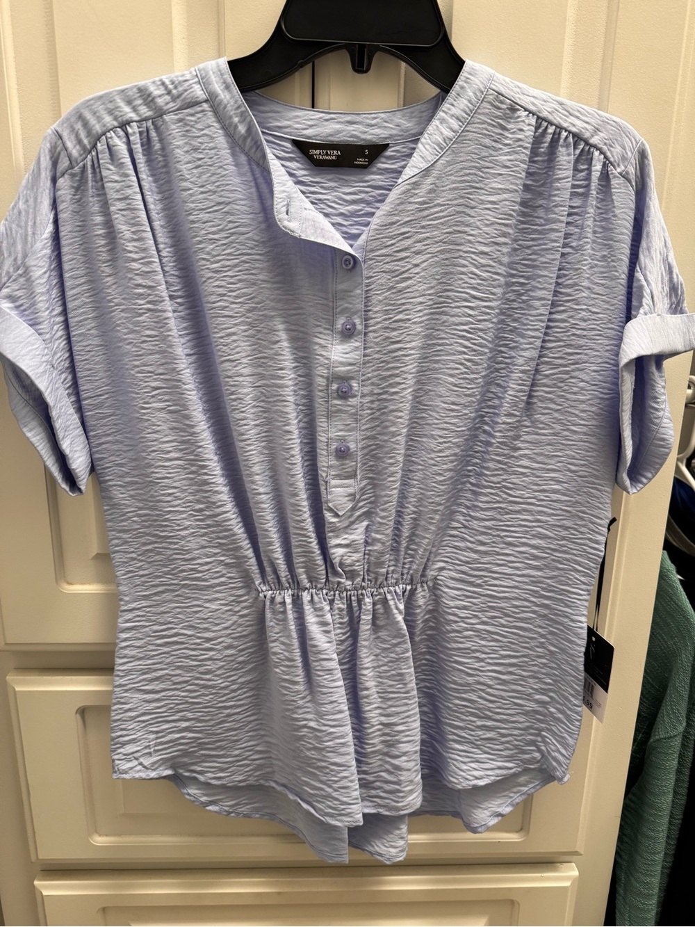 Simply Vera Vera Wang Light Lavender Button-Front Peplum Top